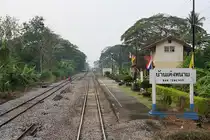 Bf. Ban Teng Nam, Blickrichtung Bangkok, am 15.M�rz 2012. 

