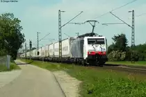 Lokomotion 189 914-5 mit dem Ekol-DGS Richtung S�den bei Wiesental. Aufgenommen am 26.05.2012.