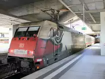 Auf Gleis 7 wurde in Berlin S�dkreuz am 26.05.2012   101 070-1 als IC 2357 nach  Stralsund Hbf bereitgestellt. Hier sind beide Stromabnehmer ausgefahren. 