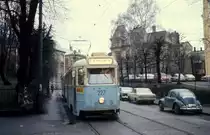 Oslo Oslo Sporveier SL 1 (Høka-Tw 227) Inkognitogata am 22. Januar 1971. - Scan eines Diapositivs.