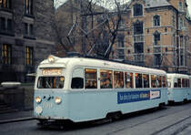 Oslo Oslo Sporveier SL 9 (Tw des Typs Gullfisk (: Goldfisch) 189 (A/S Strømmens Værksted)) Drammensveien am 22. Januar 1971. - Scan eines Diapositivs.