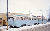 Oslo Oslo Sporveier SL 11 (Tw 217 (Høka)) Kjelsås am 23. Januar 1971. - Scan eines Diapositivs.