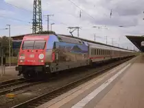 Am 02.06.2012 kam 101 118 mit dem IC 141 in Stendal an.