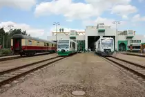  Alt trifft neu.VT34 und VT52 sowie ein Alex-Bistrowagen standen zum Tag der offenen T�r im Betriebshof am 02.06.2012 zur Besichtigung.