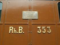 Seitenbeschriftung der Kastenlok Ge 4/6.Samedan 10.06.06