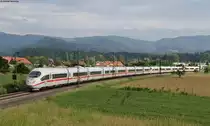 403 037-5  Stuttgart  und 022-7  Solingen  als ICE *** (Basel SBB-***) Bei Kollmarsreute 27.5.12