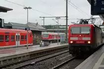 Hier ein DB Nahverkehrstreff am 3.6.12 in Gie�en mit einem ET426, einer 143er und einem Wittenberger Steuerwagen