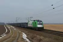 1216 954 mit einem Autozug Richtung �sterreich am 22.02.12 unterwegs bei Plattling.