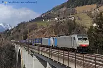 Railpool 186.109 + 186.105, G 41889  LKW-Walter , Falkenstein-Br�cke, 18.03.2012, www.tauernbahn.at