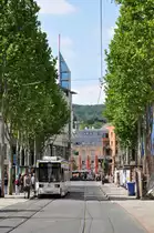 Jenaer Stra�enbahnwagen 618 an der Haltestelle L�bdegraben (02.06.2012)