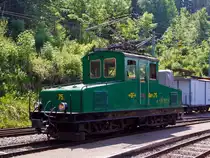 Ex +GF+ (Georg Fischer AG, Schaffhausen) Werklokomotive Ge 4/4 75, am 27.05.2012 im Museum Chaulin (der Museumsbahn Blonay–Chamby).
Die 1.000 mm E-Lok wurde 1913 von der Schweizerischen Lokomotiv- und Maschinenfabrik, Winterthur (SLM) unter der Fabrik-No. 2328 gebaut, der elektische Teil ist von der Maschinenfabrik Oerlikon (MFO).
Seit 1980 ist die Lok bei der Museumsbahn.