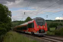 Der 442 257 am 09.06.2012 mit dem 442 258 mit einem Plan RE9 in Eilendorf.