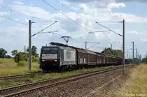 ES 64 F4 - 150 (189 150-6) MRCE Dispolok GmbH f�r TXL - TX Logistik AG mit einem G�terzug in Demker und fuhr in Richtung Stendal weiter. 09.06.2012