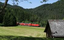 146 236-5  Triberg  mit dem IRE 5321 (Karlsruhe Hbf-Kreuzlingen) bei Niederwasser 29.5.12