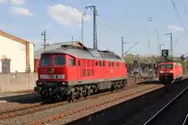 F�r 223 665-0 war gegen Nachmittag die Wochenendruhe beendet. Auf zum Arbeitseinsatz nach Eisenach. Aufgenommen am 28.04.2012 in Bebra.