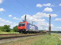 482 045 SBB mit Containern auf der Rheintalbahn bei Wagh�usel am 9.6.2012.Gru� zur�ck am den Tf falls er das Bild hier sieht.;-))