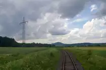 Aufnahme von der Plattform am Zugende w�hrend der R�ckfahrt nach Kassel, Teil 2.