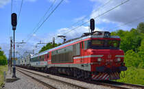 S 363-038 zieht LkW-Zug durch Maribor-Tabor Richtung Norden. /2.6.2012