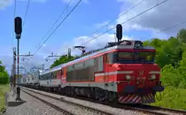 S� 363-038 zieht LkW-Zug durch Maribor-Tabor Richtung Norden. /2.6.2012