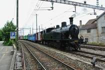 slowUp Solothurn-Buechibrg 2012: Am Schluss des Zuges war die Dampflok Ec 4/5 Nr. 11 der ehemaligen Solothurn–Mnster-Bahn. Solothurn, 10.06.2012.
 