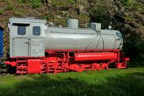 Dampfspeicherlok Bauart Meiningen, die letzte groe Serie von 200 Stck wurde in Meiningen Anfang der 1980er Jahre gebaut, gesehen bei Blankenstein/Thringen, Mai 2012