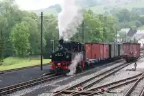 99 1542-2 im Bf Steinbach, beim zusammenstellen des GmP nach J�hstadt. Aufgenommen am 01.06.2012.