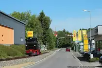 99 608 bei der Einfahrt von Ochsenhausen. �chsle Schmalspurbahn am 20.5.2012.
