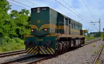 S� 644-018 f�hrt als Lokzug durch Maribor-Tabor Richtung Bahnhof Studenci. /6.6.2012