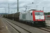 185 598-0 ist mit einem leeren Kokszug am 21.06.2012 in Kaiserslautern