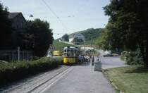 Stuttgart SSB SL 2 (Bw Typ 82.3 + Tw Typ DoT 4) an der Endstelle Obere Ziegelei im Juli 1979. - Scan eines Diapositivs. Film: Kodak Ektachrome. Kamera: Leica CL.