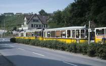 Stuttgart SSB SL 2 (Bw Typ 82.3 + Tw Typ DoT 4) Obere Ziegelei, In den Ringelgärten / Schmidener Straße im Juli 1979. - Scan eines Diapositivs. Film: Kodak Ektachrome. Kamera: Leica CL