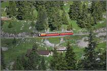 Sie wirkt wie eine Gartenbahn/LGB die SPB auf der Stepfegg. (27.06.2012)