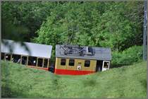 Zug 649 mit HGe 2/2 20 kurz vor der Gipfelstation. (27.06.2012)