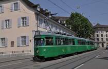 Seltene Erscheinung auf dem Netz der Basler Verkehrsbetriebe: Dwag Doppeltraktion mit den Be 4/6 647 und 637 auf der Linie 3 am Steinenberg. Die Aufnahem stammt vom 29.06.2012.