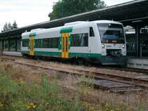650 155-4, VT 55,der VBG hier am 1.7.2012 in Bad Langensalza. Diese Triebwagen fahren seit kurzen auf der Strecke von Gotha nach Bad Langensalza und zur�ck, bzw Erfurt Hbf nach Kassel Wilhelmsh�he und zur�ck.