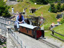 Swiss Vapeur Parc .Bouveret  -  Modell einer Dampf Schneeschleuder der SBB  unterwegs auf dem Areal von Swiss Vapeur Parc am 23.06.2012