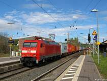 152 011-3 durchfhrt den Bf Alfeld (Leine) am 27.04.2012