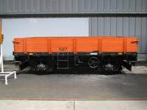 offener Arbeitswagen Nr 587 aufgenommen anllich des  Tages der offenen Tr  im Depot 12, dem Traditionsbereich der Rostock Straenbahn AG (RSAG), Rostock [19.09.2009]

