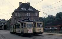 Linz ESG SL B (SGP/Gräf&Stift-Tw 12 / Simmeringer Waggonfabrik-Bw 132) Bergbahnhof Urfahr am 16. Juni 1971. - Scan eines Diapositivs. Kamera: Minolta SRT-101.