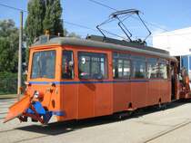 Arbeitswagen Nr. 554, aufgenommen anllich des  Tages der offenen Tr  im Depot 12, dem Traditionsbereich der Rostock Straenbahn AG (RSAG), Rostock [19.09.2009]

