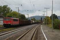 155 097-5 mit einem gemischten Gterzug am 07.10.2011 in Kreiensen