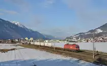 1116 110 am 10.03.2012 mit einer Rollenden Landstra�e bei Schwaz