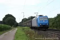 185 512-1 f�hrt am 16. Juli 2012 um 9:36 Uhr mit einem G�terzug durch Osterholz Scharmbeck
