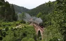 52 7596 mit dem DPE 20994 (Titisee-Donaueschingen) auf der Gutachbr�cke 24.6.12