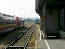 in Waldshut f�hrt eine 52er aus. Fotographiert vom Bahnsteig 2/3