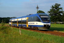 Ostseeland Verkehr GmbH VT 0002 unterwegs als OLA 79809 nach Ueckermnde Stadthafen am 10.07.12 bei Torgelow