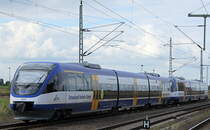 Ostseeland Verkehr GmbH VT 0004 und VT 0008 als OLA 79810 von Ueckermnde Stadthafen nach Btzow am 20.07.12 in Pasewalk