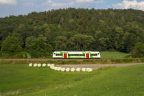 In der N�he der Otterm�hle rollte ein RS1 der ESB auf der KBS 546 Richtung Weida.(27.7.2012,KBS 546)