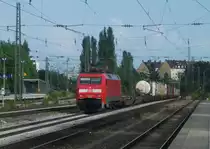 152 028 durchf�hrt am 28.Juli 2012 mit einem KLV-Zug den Bahnhof Heimeranplatz Richtung Laim.