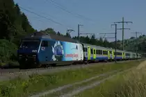 Re 465 001-6 erreicht am 30.6.12 mit dem RE 3545 M�lenen.